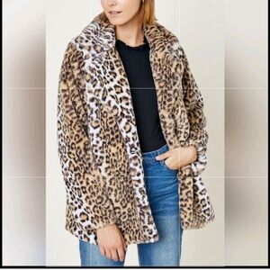 Mayden Los Angeles jacket faux fur animal print